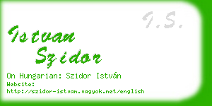 istvan szidor business card